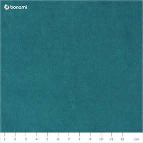 Turkusowy aksamitny rozkładany narożnik (lewostronny/w kształcie litery U) Sweet Harmony – Miuform