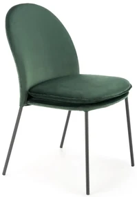 Krzesło tapicerowane K443 VELVET ciemnozielone HALMAR