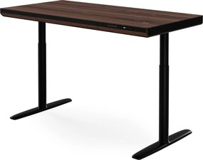 Biurko elektryczne sit-stand z szufladą i ładowarką bezprzewodową Qi czarne/orzech, 1400 mm: ELLIS