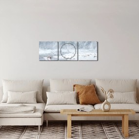Obraz łabędzi (z zegarem) (90x30 cm)