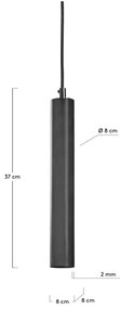 Czarna lampa wisząca z metalowym kloszem ø 8 cm Maude – Kave Home