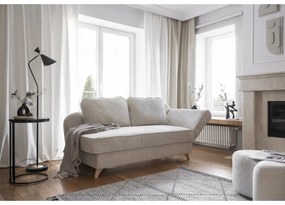 Beżowy sztruksowy szezlong (prawostronny) Chic Charlotte – Miuform