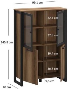 Nowoczesna komoda z witryną - Holton 10X