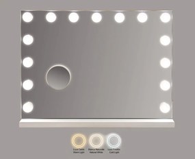 Lustro ścienne w oświetleniem i półką 55x43 cm Hollywood – Mauro Ferretti