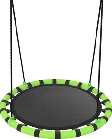 AIYAPLAY Huśtawka dla Dzieci, Wytrzymała do 150 kg, Ø100 x 180H cm, Metal, Pianka, Czarna