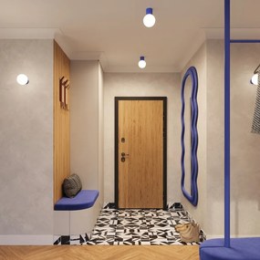 Niebieska lampa sufitowa ze szklanym kloszem ø 12 cm Orbital – Sollux