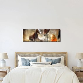Obraz - Witaj na świecie, źrebaku (z zegarem) (90x30 cm)