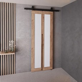 Drzwi Przesuwne QUDIO M1 Dąb Craft Złoty + Biały 60