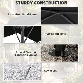 Outsunny Pergola Altana 3x3m Wodoodporna Stabilna Zimoodporna Ochrona Przed Słońcem ze Skośnym Dachem Wzmocnienia Trójkątne | Aosom PL
