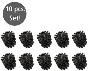Czarne plastikowe zapasowe końcówki do szczotki WC zestaw 10 szt. Ø8cm – Wenko