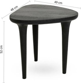 Czarny stolik kawowy Laminar 49, drewno mango