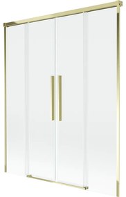 Mexen Rox parawan nawannowy 2-skrzydłowy rozsuwany 140 x 150 cm, transparent, złoty - 8C9-140-002-50-00