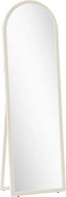 HOMCOM Lustrzany w całości, 50 x 160 cm, stojący, lustrzany do ściany, rama łukowa, biały