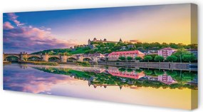 Fotoobraz na płótnie Zachód Słońca nad Rzeką w Niemczech