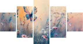 Obraz - Łąka z motylem II (125x70 cm)