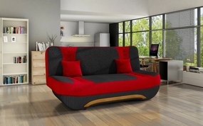 Sofa rozkładana z funkcją spania EWA II czarna/czerwona ELTAP