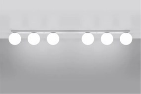 Biała lampa sufitowa ze szklanym kloszem ø 12 cm Umerta – Sollux