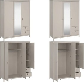 Trzydrzwiowa szafa z lustrem i szufladami Madrid, kaszmir mat