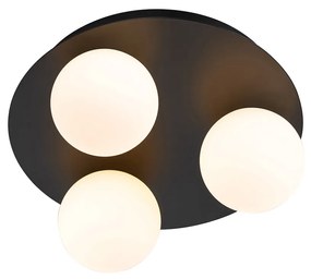 Zewnetrzna Nowoczesna lampa sufitowa do łazienki czarna 3-światłowa - Cederic Nowoczesny Oswietlenie zewnetrzne