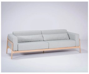 Niebieskoszara sofa z konstrukcją z drewna dębowego Gazzda Fawn, 240 cm