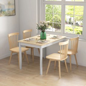 HOMCOM Stół jadalny, 120 x 75 cm stół kuchenny w stylu wiejskim dla 4 osób, drewniany stół do salonu i jadalni, naturalny | Aosom PL