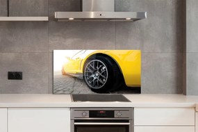 Panel szklany do Kuchni Klasyczne Żółte Auto