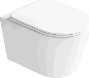 Mexen Rico 2.0  miska wc Rimless Tornado z deską wolnoopadającą slim, duroplast, biała połysk - 3072L4000T