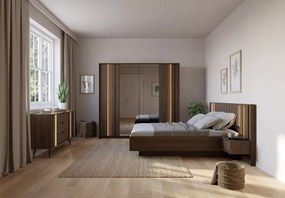 Szafa Dunin 4D z lustrem 223 cm – nowoczesna szafa do sypialni z pojemną przestrzenią i eleganckim wykończeniem