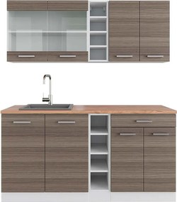 Pojedyncza kuchnia szlachetny szary/biały 160x60x81.6 r-line