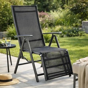 Ogrodowe aluminiowe krzesło składane z podnóżkiem RELAX - an