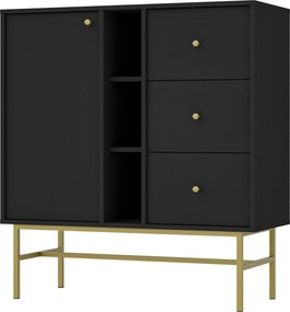 Komoda TORINO - Grafit / Wysokość 108 cm / 100 cm / 3 szuflady