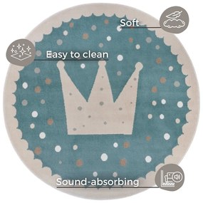 Niebieski dywan dziecięcy ø 100 cm Crown – Hanse Home