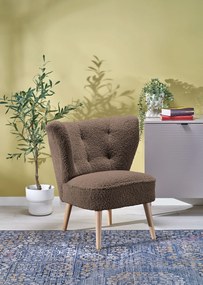 MOCCA fotel wypoczynkowy, c.brązowy SVEN TEDDY nowoczesny boho drewno