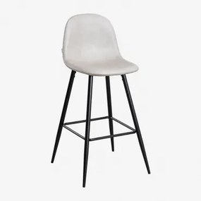 Zestaw 4 Wysokich Krzeseł Glamm Ze Sztucznej Skóry Iron & ↑75 Cm & Negro - Sklum