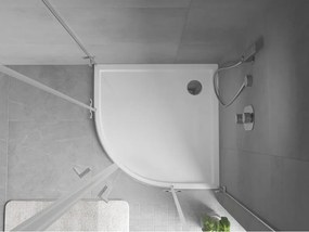 Mexen Flow brodzik półokrągły slim 100 x 100 cm, biały połysk - 46Q101010
