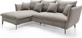 Narożnik GLOSS Lewostronny z funkcją spania, zestaw z poduszkami wolnostojący tkanina RIVIERA 21 Beżowy WERSAL