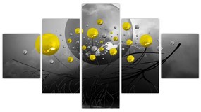 Obraz - żółte abstrakcyjne kule (125x70 cm)