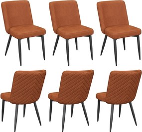 Zestaw 6 krzeseł do jadalni - 63 x 48 x 85 cm - do jadalni/salonu/kawiarni - Styl nowoczesny - aksamit - Kolor rdzawoczerwony