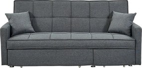 Kanapa 3-osobowa rozkładana z tkaniny CANETTI - Kolor: szary