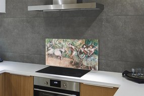Szklany Panel Szkic taniec las kobiety