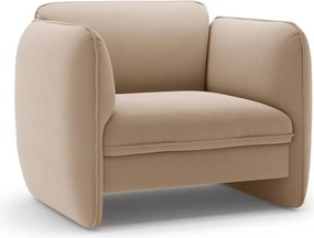 Brązowy aksamitny fotel Georgia – Micadoni