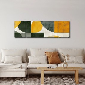 Obraz - Abstrakcja w oliwkowym kolorze (170x50 cm)