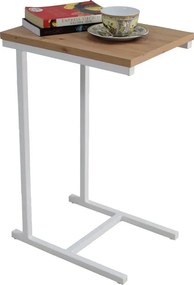 Skandynawski stolik boczny biały + dąb artisan A4-Z73