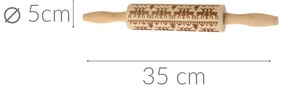 Wałek do ciasta ze wzorkiem, drewniany, Ø 5 cm