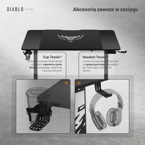 Biurko z regulacją wysokości Diablo X-Tensio 1100 czarne