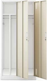 Szafa socjalna czterokomorowa Eco Design Kacper 80x50x180 cm biały/dąb sonoma