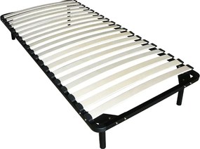 Rama łóżka z listewkami 90x200 cm - 19 listewek - Z nóżkami - Czarny - KALISTA marki YSMÉE