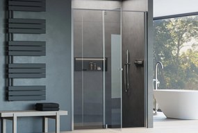 Drzwi prysznicowe skrzydłowe z panelem stałym NT606 FLEX