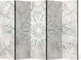 Parawan pokojowy 5-częściowy 225x172 Dwustronny dekoracyjny minimalistyczny zen Szary Szara Geometryczna Rozeta