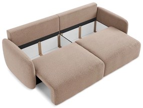 Jasnobrązowa rozkładana/ze schowkiem sofa 238 cm Kalena – Makamii